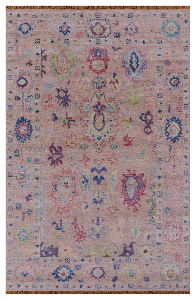 5' 11" X 9' 0" Hand-Knotted Turkish Oushak Wool Rug - Q14845