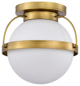 Lakeshore One Light Flush Mount in Natural Brass