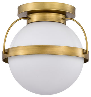Lakeshore One Light Flush Mount in Natural Brass