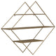 Metal Triangular Pyramid Style 3-Tier Wall Shelf, Gold