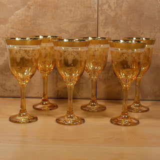 Set of 6 Goblets, Royal Corona Designs, Amber