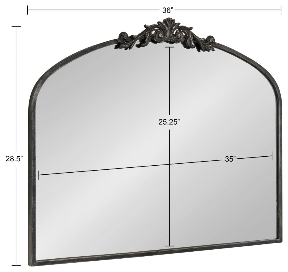 Arendahl Traditional Arch Mirror, Black, 36"x29"