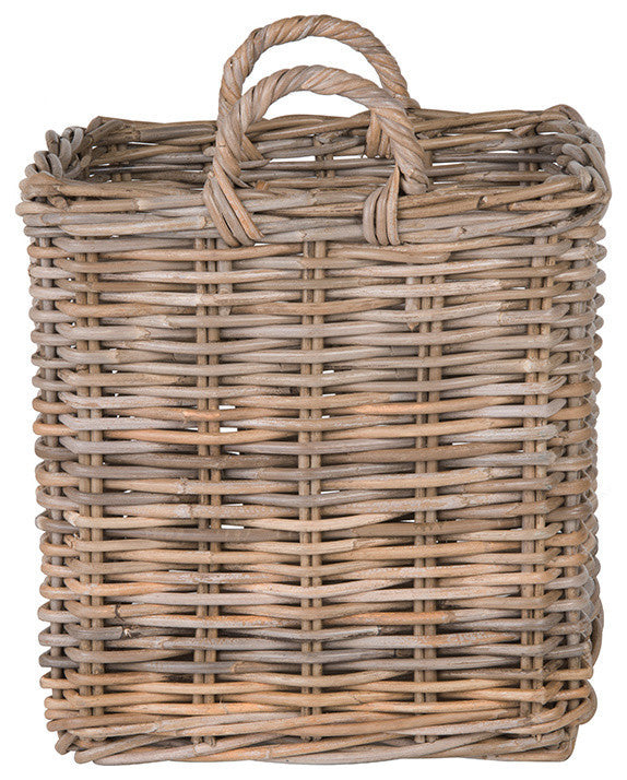 Kobo Square Rattan Basket, Gray-Brown, 20"x20"x22"