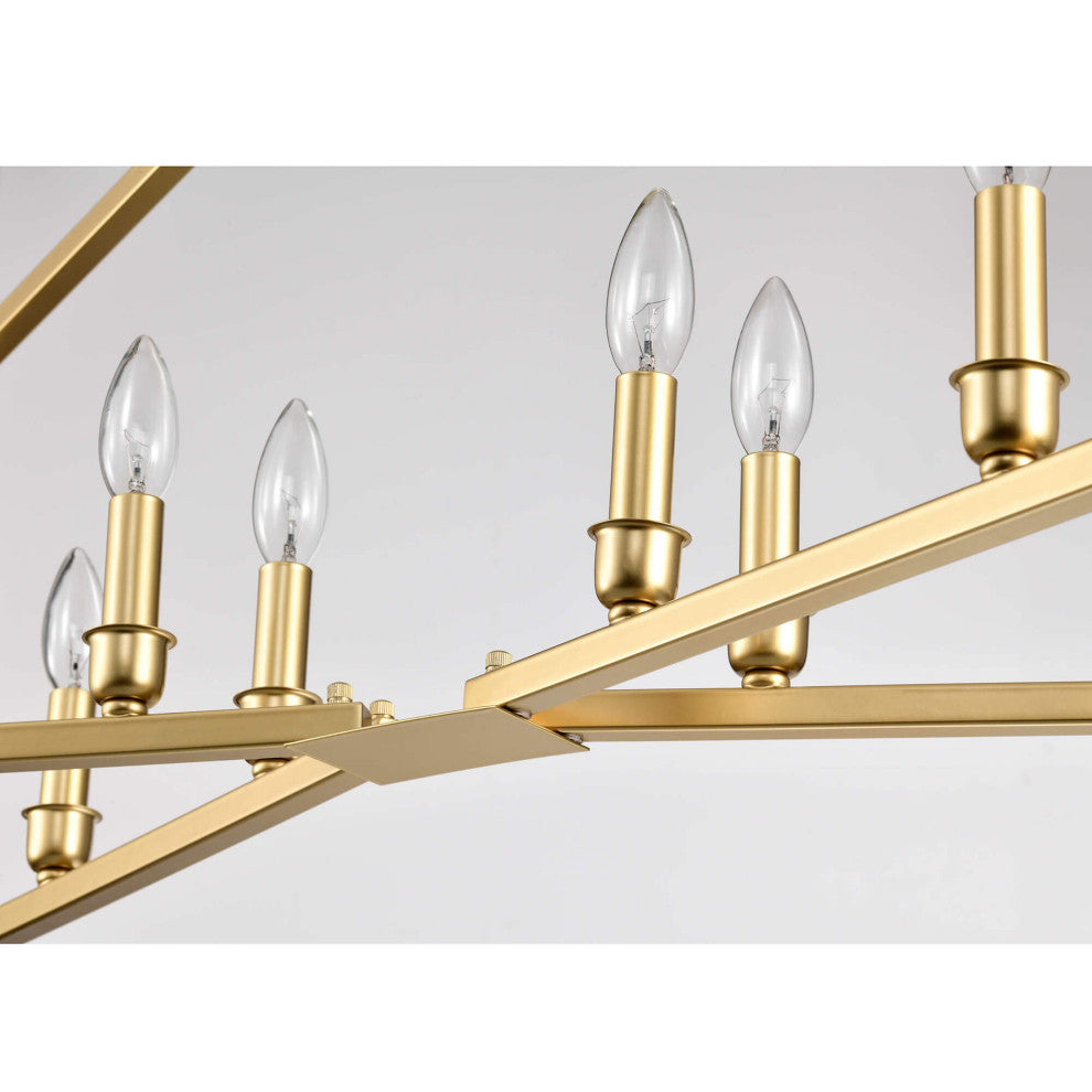 Verna 8-Light Gold Metal Frame Candle Chandelier