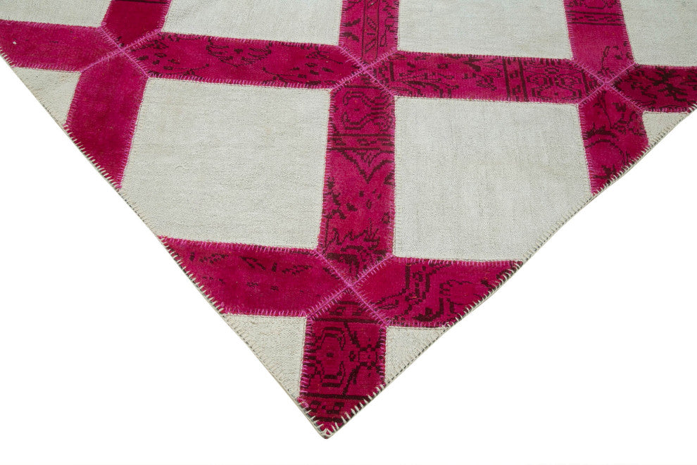 Rug N Carpet - Handwoven Oriental 6' 6" x 9' 7" Boho Patchwork Area Rug