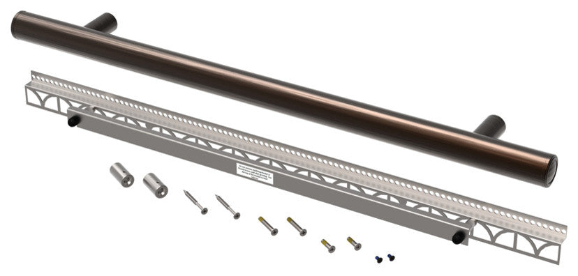 TileWare Victoria Series Straight Grab Bar Traditional, Oil Rubbed Bronze, 18"