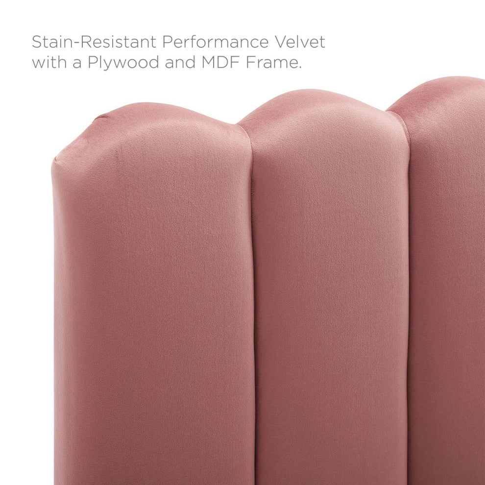 Headboard, Twin Size, Velvet, Pink, Modern Contemporary, Bedroom Master Suite