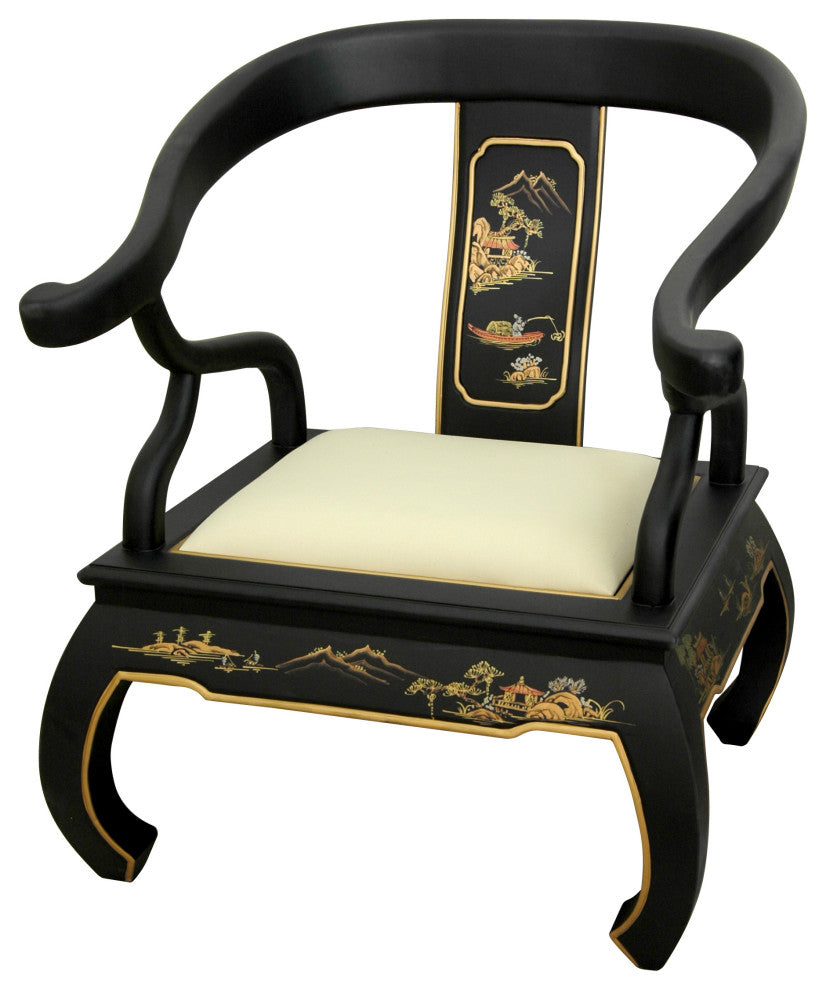 Black Landscape Ming Chair