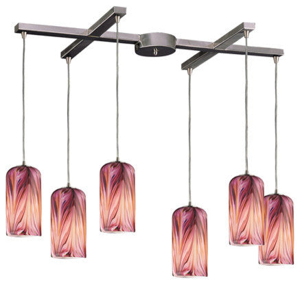 ELK LIGHTING 544-6MR Molten 6-Light Pendant Light