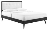 Willow King Wood Platform Bed With Splayed Legs Black White