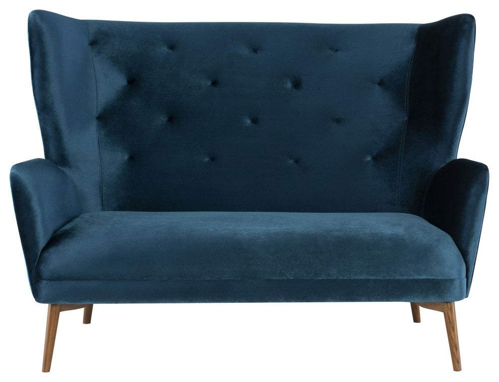 Klara 2-Seater Sofa in Midnight Blue Velour by Nuevo