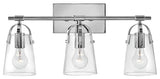 Hinkley Foster Medium Three Light Vanity, Chrome