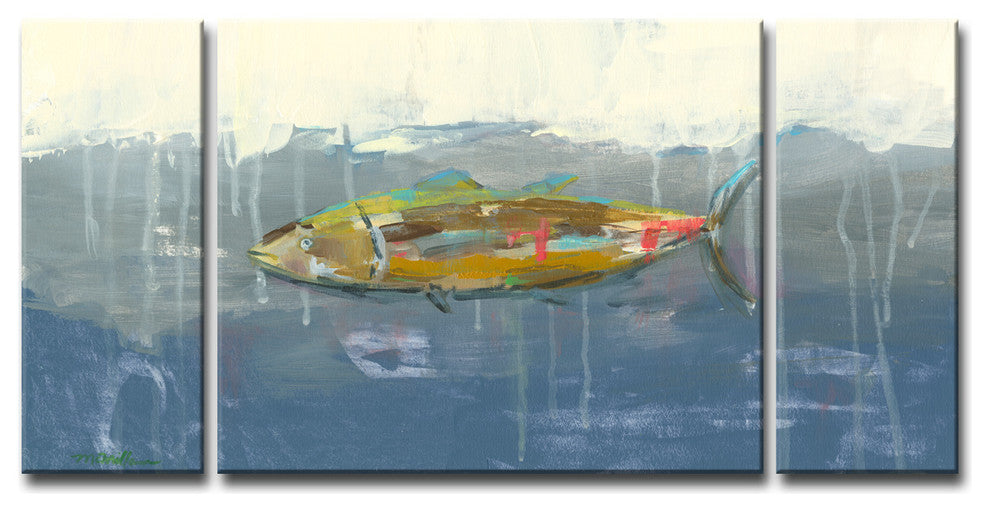 Tuna in Water'' 3-Piece Canvas Set by Dana McMillan