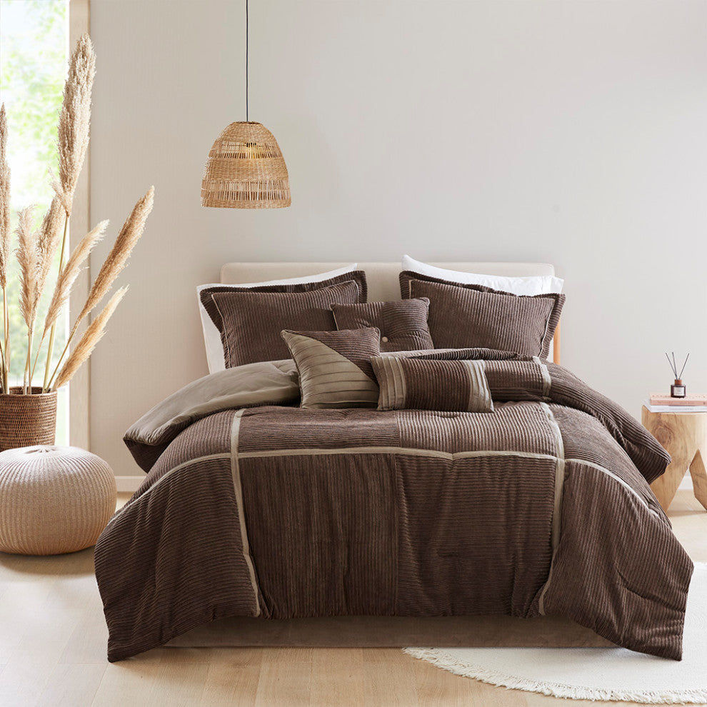 Madison Park Dallas 7 Piece Micro Corduroy Comforter Set