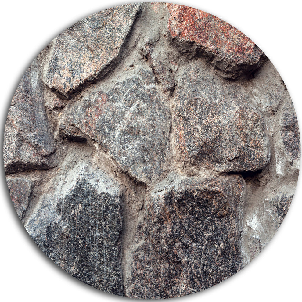 Natural Granite Stone Texture, Landscape Photo Round Wall Art, 36"