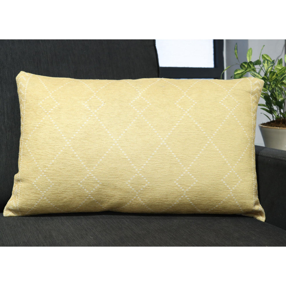 Gold Machine Woven Iredell Throw Pillow, 16" x 26"
