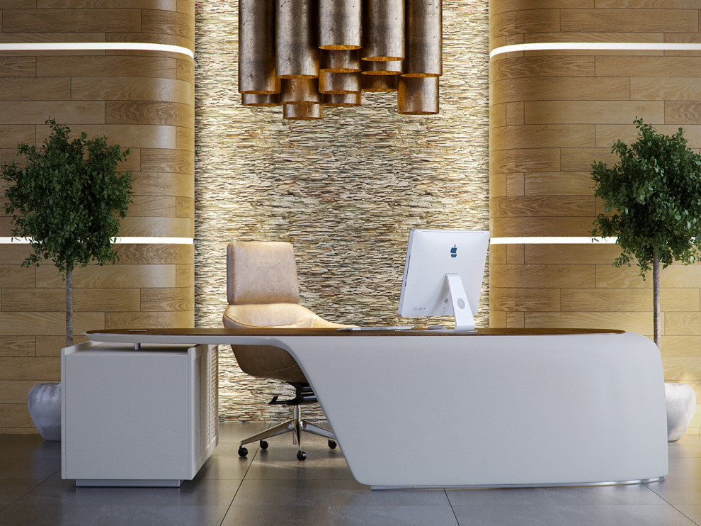 Beige Slate 3D Wall Panels, Set of 5, Covers 33 Sq Ft
