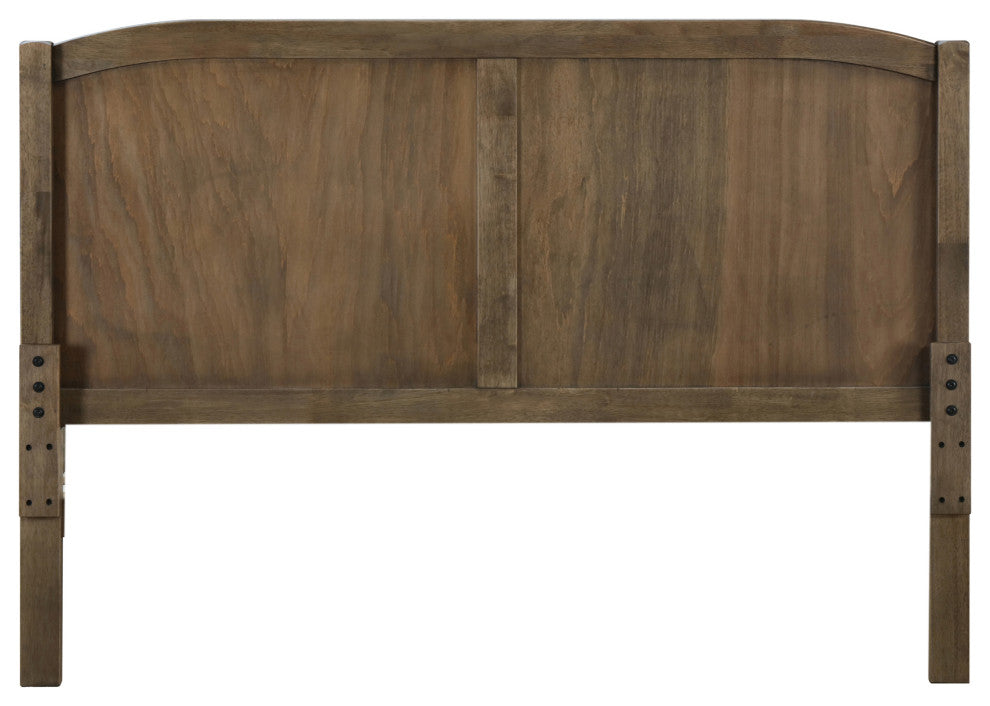 Camille Rustic Wooden Queen Platform Bed, Weathered Oak