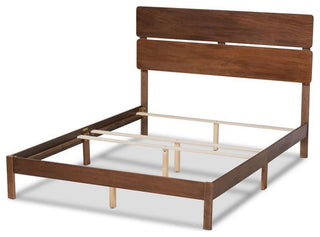 Anthony Modern and Contemporary Walnut Brown Finished Wood King Size Panel Bed