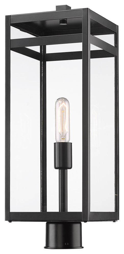 Z-LITE 596PHBR-BK 1 Light Outdoor Post Mount Fixture, Black