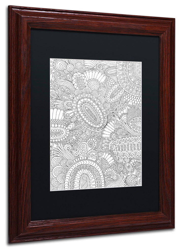 Hello Angel ''Doodles All Over 2'' Art, Wood Frame, Black Mat, 14x11