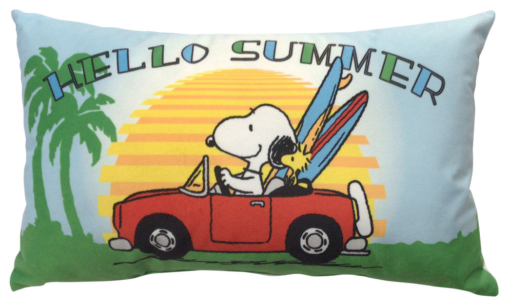 Peanuts Throw Pillow QY925, Blue, 12"X20"