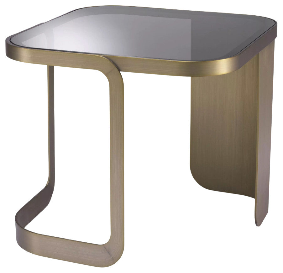 Architectural Brass Framed Side Table | Eichholtz Numa