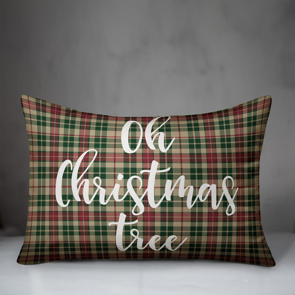 Oh Christmas Tree, Tartan Plaid 14x20 Lumbar Pillow