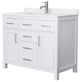 42" Single Bathroom Vanity, White, Carrara Cultured Marble Countertop, Sink