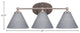 Capri 3-Light Bath Bar, Brushed Nickel/Gray Matrix