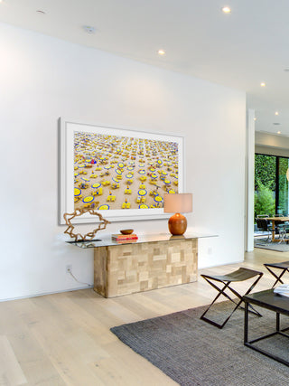 "Yellow Umbrellas" Framed Painting Print