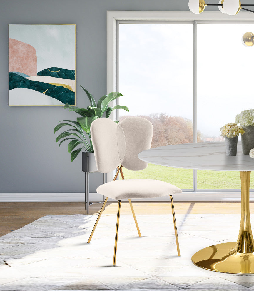 Angel Velvet Dining Chair (Set of 2), Cream