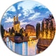 Notre Dame Cathedral, Landscape Photography Disc Metal Wall Art, 11"
