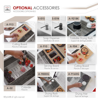 STYLISH 30" Double Basin Undermount 16G Stainless Steel Kitchen Sink With Grids