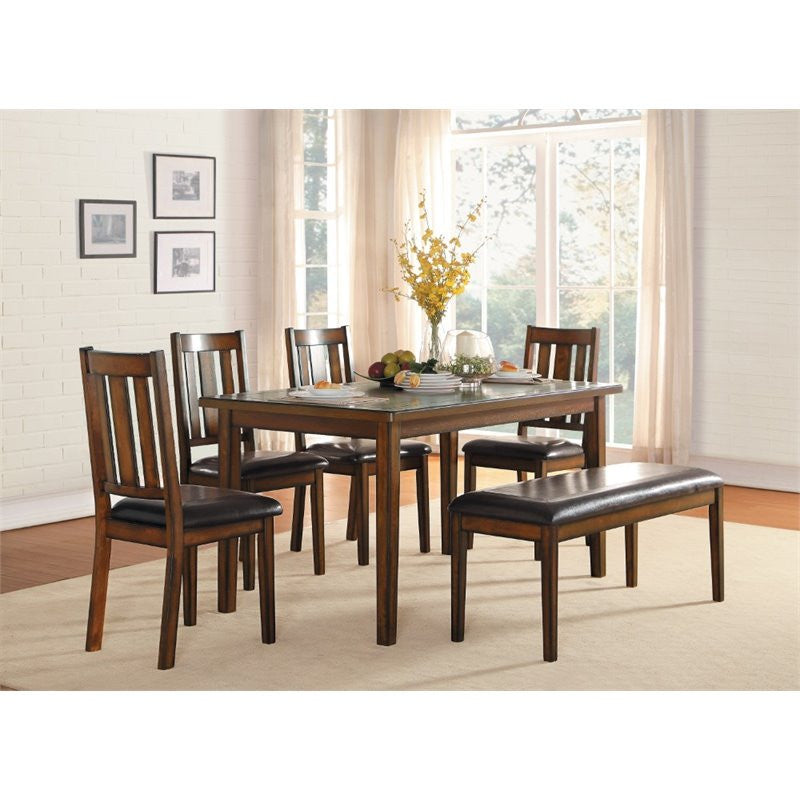 Lexicon Delmar 6 Piece Wood Dining Set in Espresso