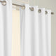 Linen Textured Grommet Thermal Total Blackout Curtains, White, 52"x96"