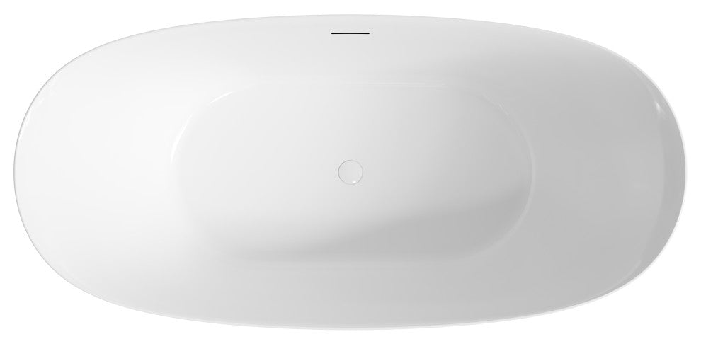 Perlato Volos 65" Freestanding Soaking Tub, White