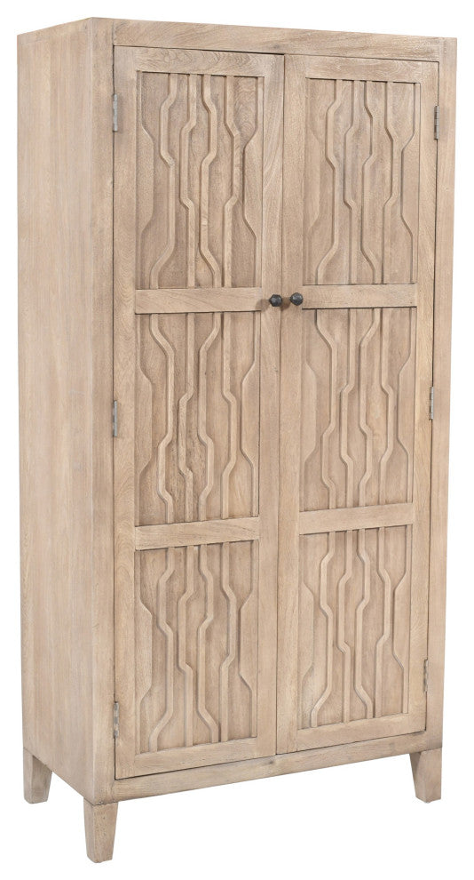 Orchard Tall Cabinet, Transitional Light Ash Ivory, Reclaimed Solid Wood