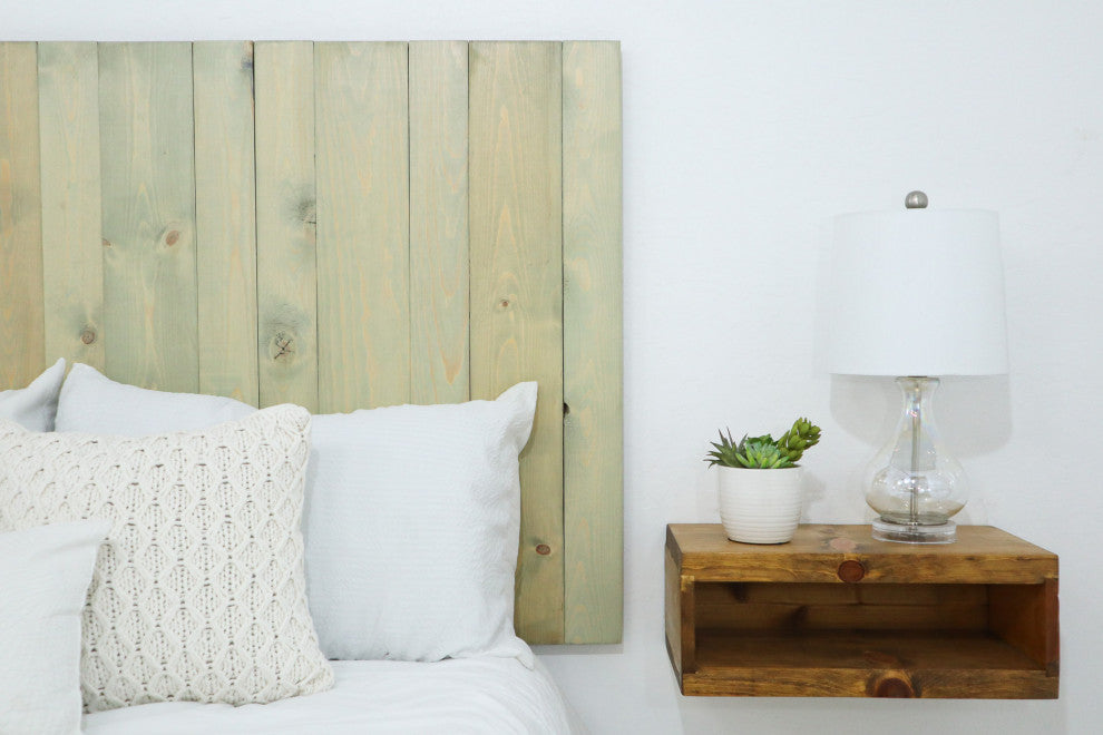 Handcrafted Headboard, Leaner Style, Sage Green, Full