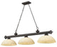 Zlite 2306-3BRZ-DGM14 3-Light Billiard, Golden Mottle