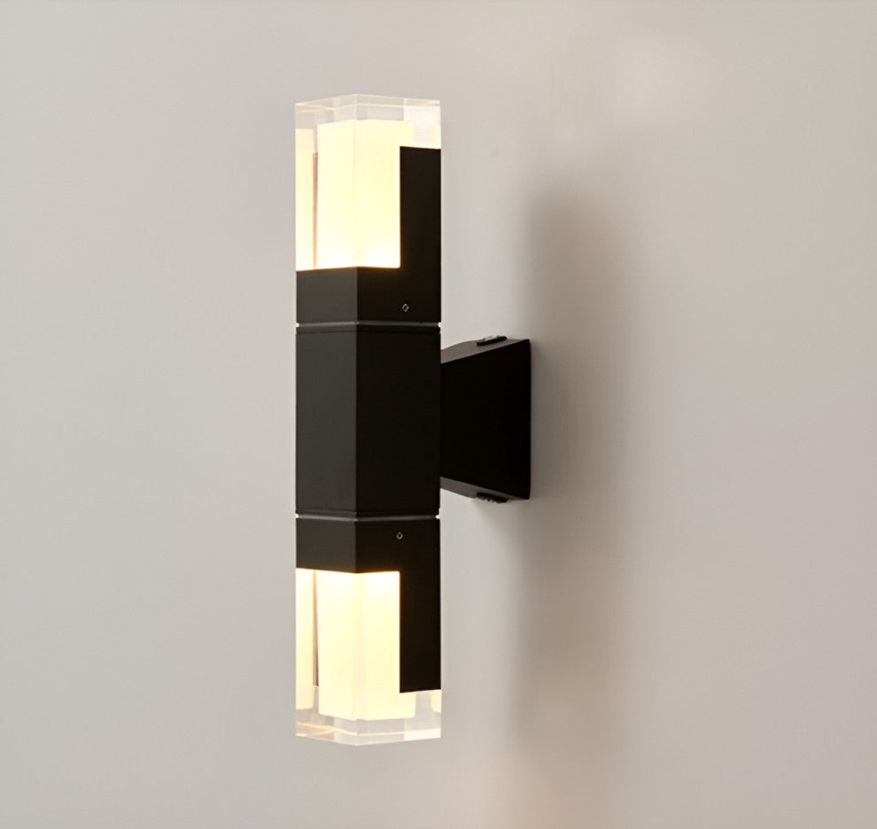 Modern Black Outdoor Waterproof LED Wall Mounted Lamp For Villa, Porch, A