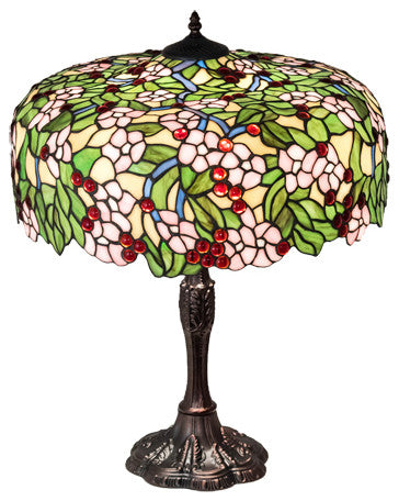 Meyda lighting 31148 26" High Tiffany Cherry Blossom Table Lamp