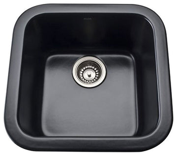 Rohl 5927-63 Allia Drop-In Fireclay Bar Sink, Black, 18"