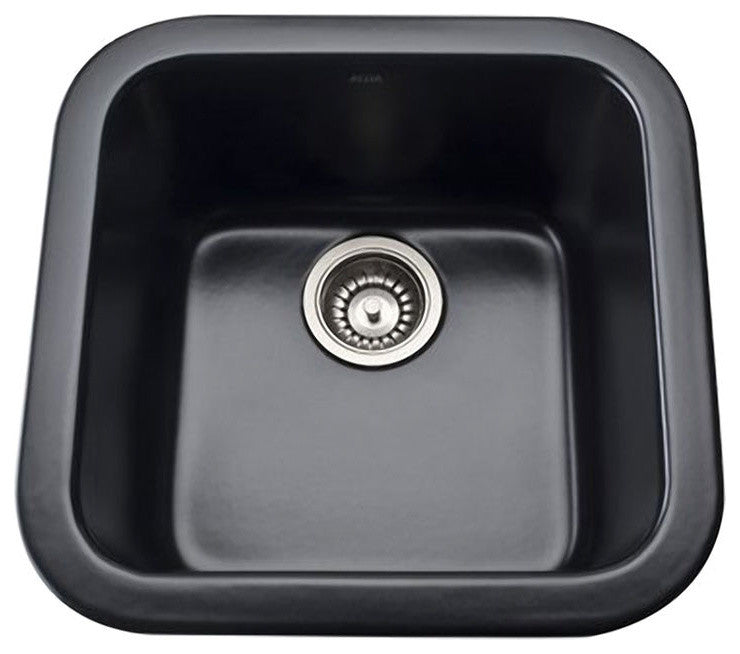 Rohl 5927-63 Allia Drop-In Fireclay Bar Sink, Black, 18"
