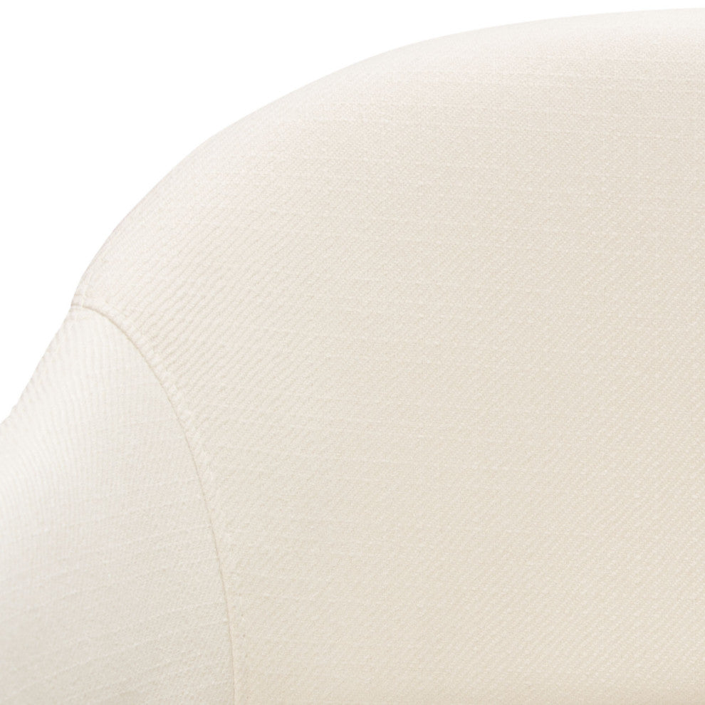 Adele Dining Accent Chairs, Set of 2, Cream Fabric, Metal Frame