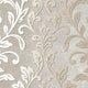 Texture Style 2, Modern Damask Faux White, Cream Wallpaper Sample