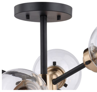 Orbit 25" Semi-Flush Mount, Oil Rubbed Bronze With Muted Brass