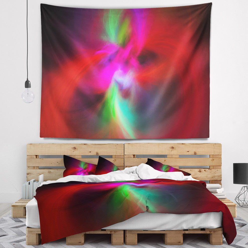 Red Spiral Kaleidoscope Abstract Wall Tapestry, 60"x50"