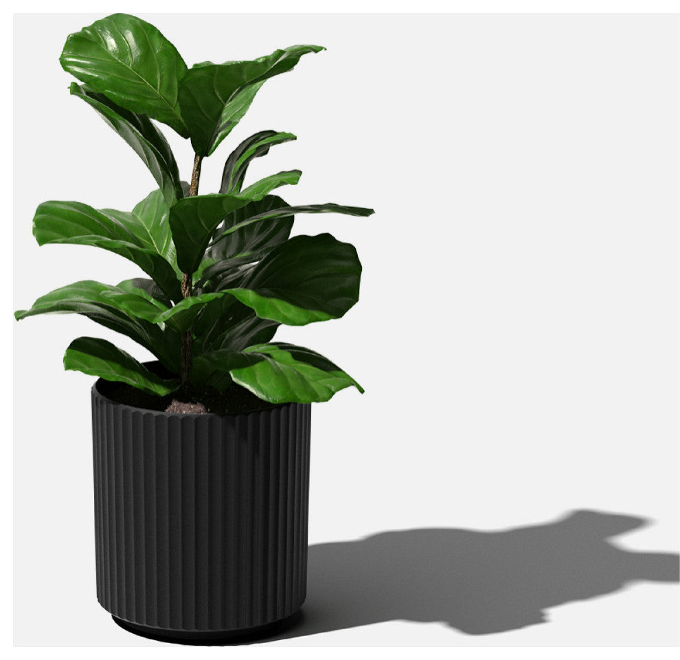 Veradek Demi Series Planter, Black, 12", 1 Pack