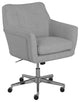 Comfy Office Chair, Memory Foam Cushioned Seat & Button Tufted Back, Light Gray